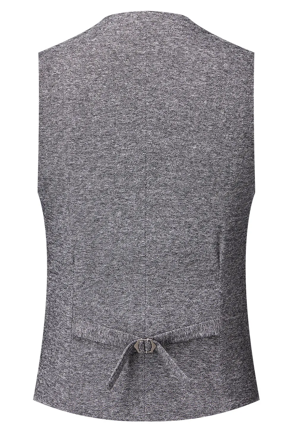 Cinzento Duplo Peito 3 Peças Terno Masculino