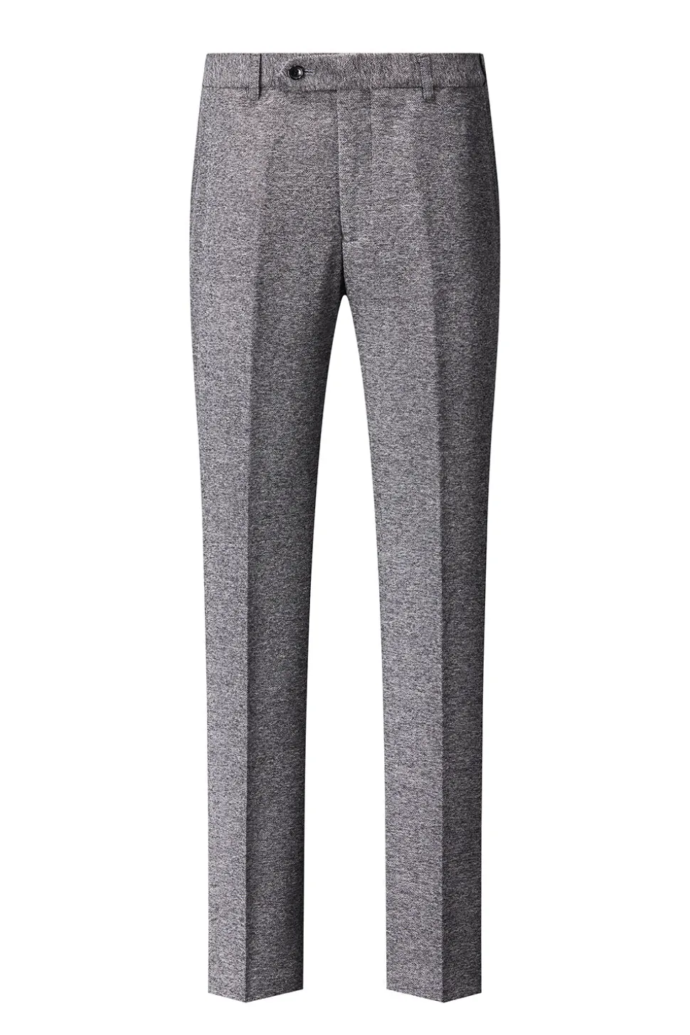 Cinzento Duplo Peito 3 Peças Terno Masculino