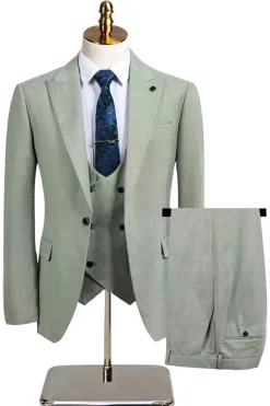 Cinzento Escuro 3 Peças Pico Lapela Slim Fit Fatos de Casamento Masculinos