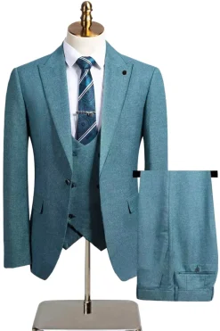 Cinzento Escuro 3 Peças Pico Lapela Slim Fit Fatos de Casamento Masculinos