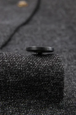 Cinzento Escuro 3 Peças Pico Lapela Slim Fit Fatos de Casamento Masculinos