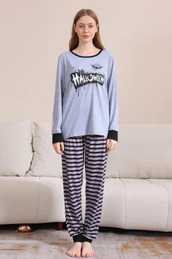 Cinzento Feliz Dia das Bruxas Família Pijama set