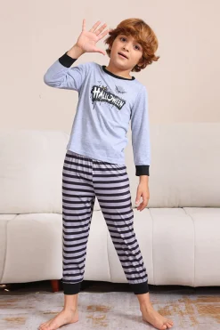 Cinzento Feliz Dia das Bruxas Família Pijama set