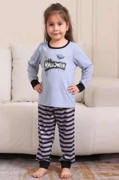 Cinzento Feliz Dia das Bruxas Família Pijama set