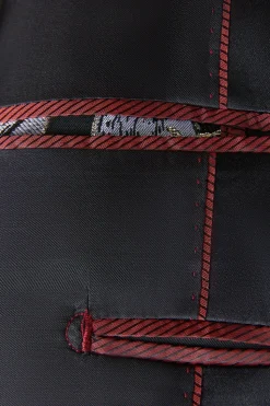 Cinzento Jacquard Xaile Lapela Masculino 2 Peças Ternos