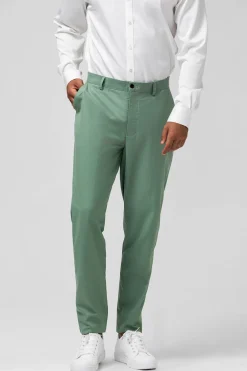 Cinzento Verde Pico Lapela Peito Único 2 Peças Homens Prom Suits
