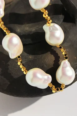 Colar de ouro pérola em forma especial