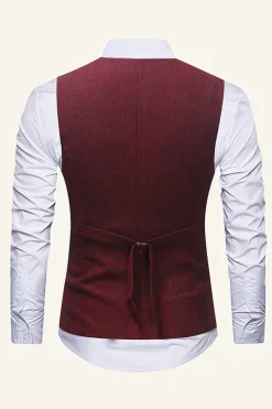 Colete Casual Peito Único Borgonha