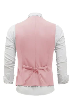 Colete de terno masculino rosa