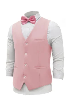 Colete de terno masculino rosa