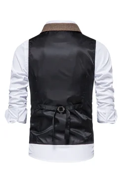 Colete de terno masculino marinha peito único