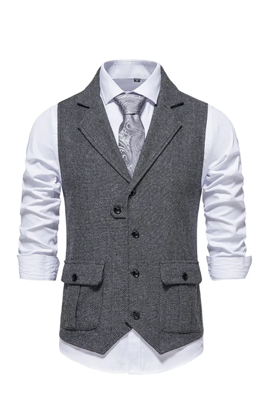 Colete de terno masculino marinha peito único