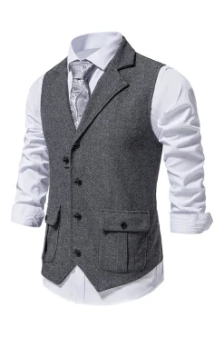 Colete de terno masculino marinha peito único