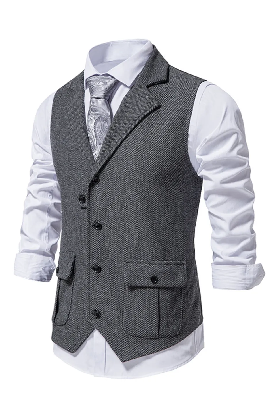 Colete de terno masculino marinha peito único