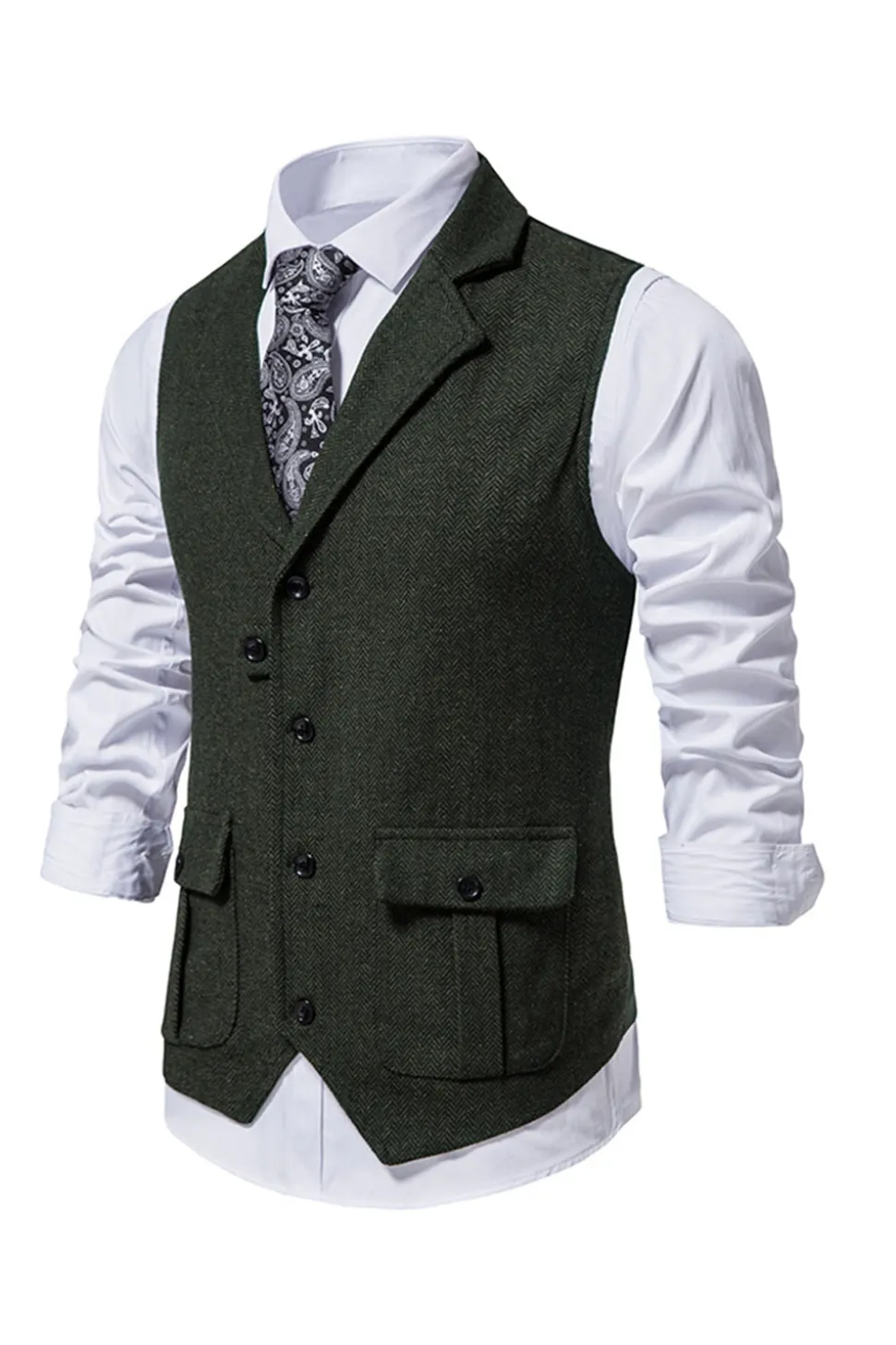 Colete de terno masculino marinha peito único
