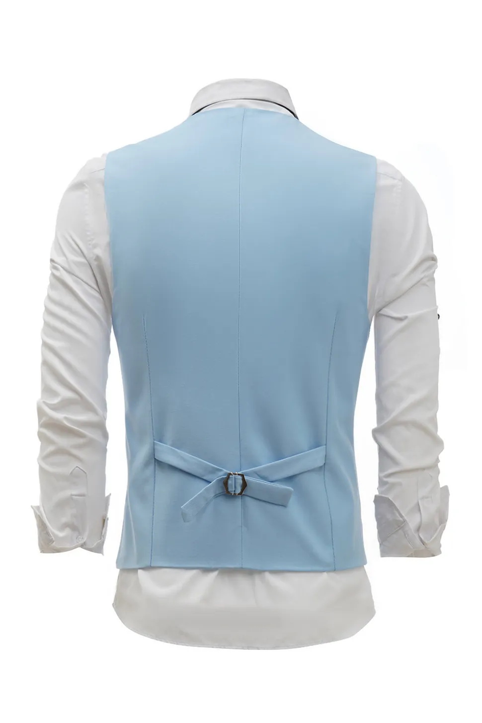 Colete de terno masculino azul claro