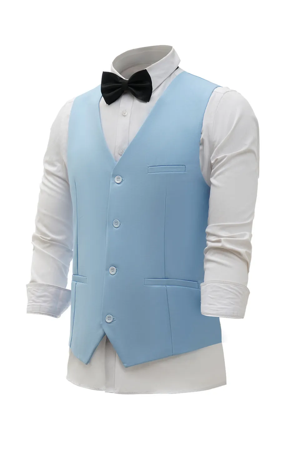 Colete de terno masculino azul claro