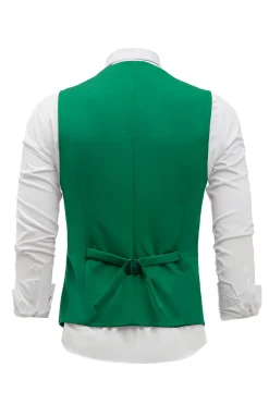 Colete de terno masculino peito único verde