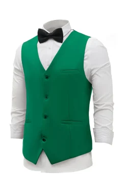 Colete de terno masculino peito único verde