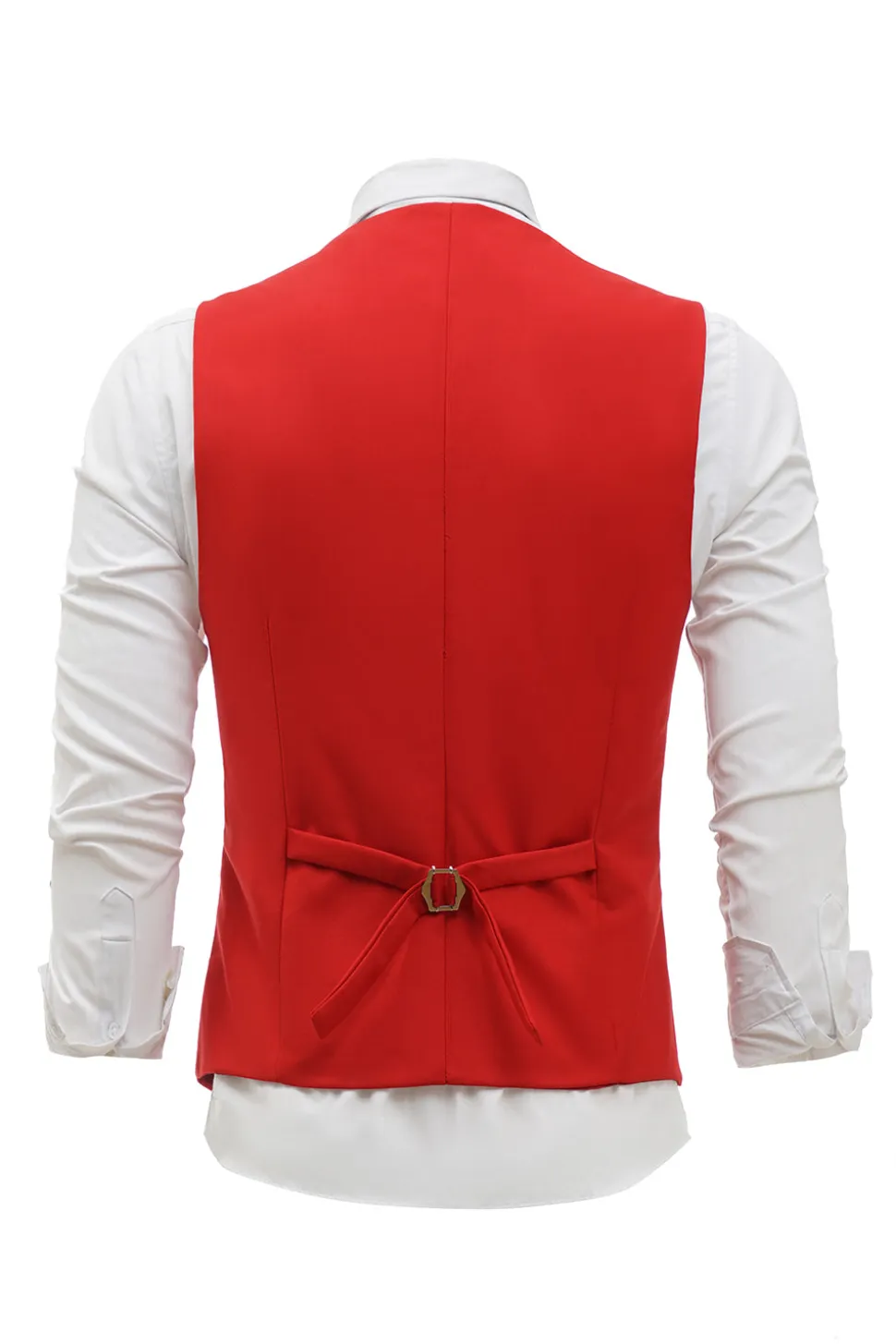 Colete de terno masculino peito único vermelho
