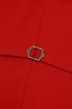 Colete de terno masculino peito único vermelho