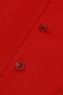 Colete de terno masculino peito único vermelho
