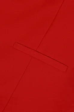 Colete de terno masculino peito único vermelho