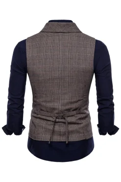 Colete de terno masculino duplo peito cinza