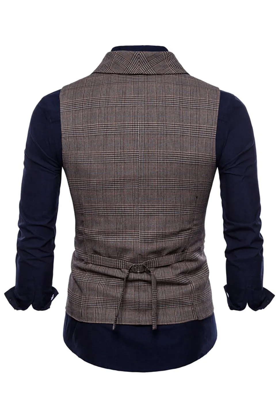 Colete de terno masculino duplo peito cinza