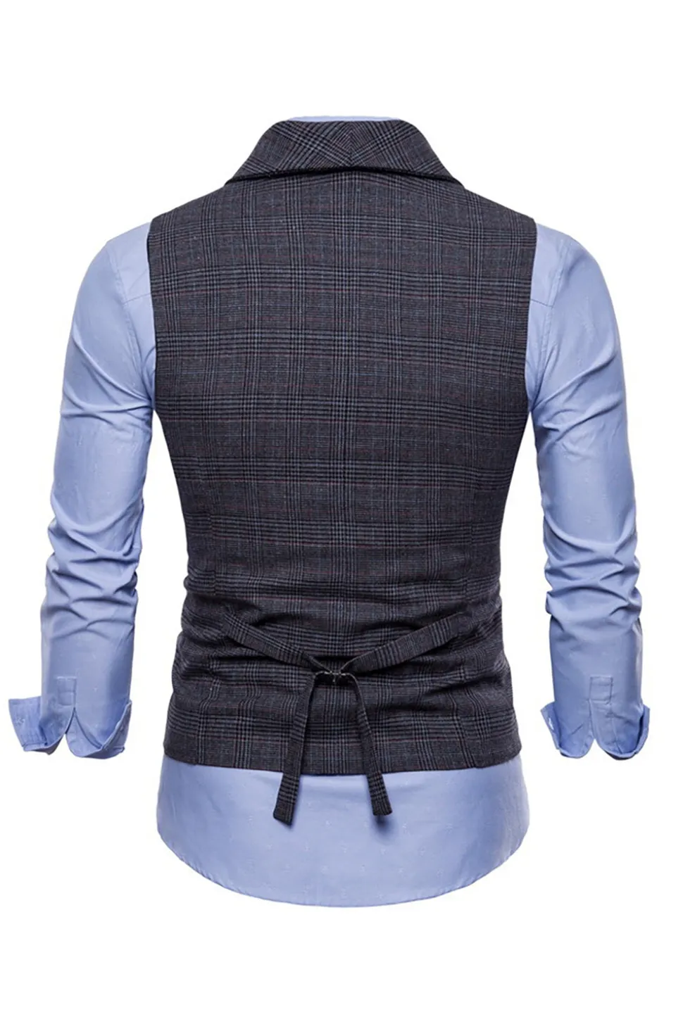 Colete de terno masculino duplo peito cinza