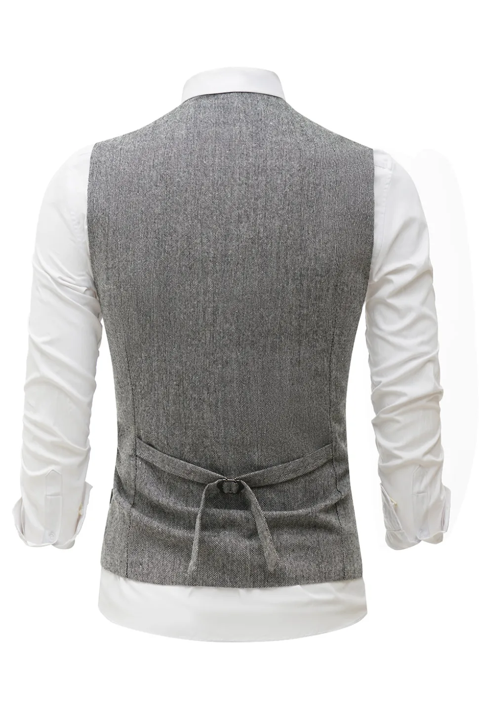 Colete de terno masculino peito único cinza