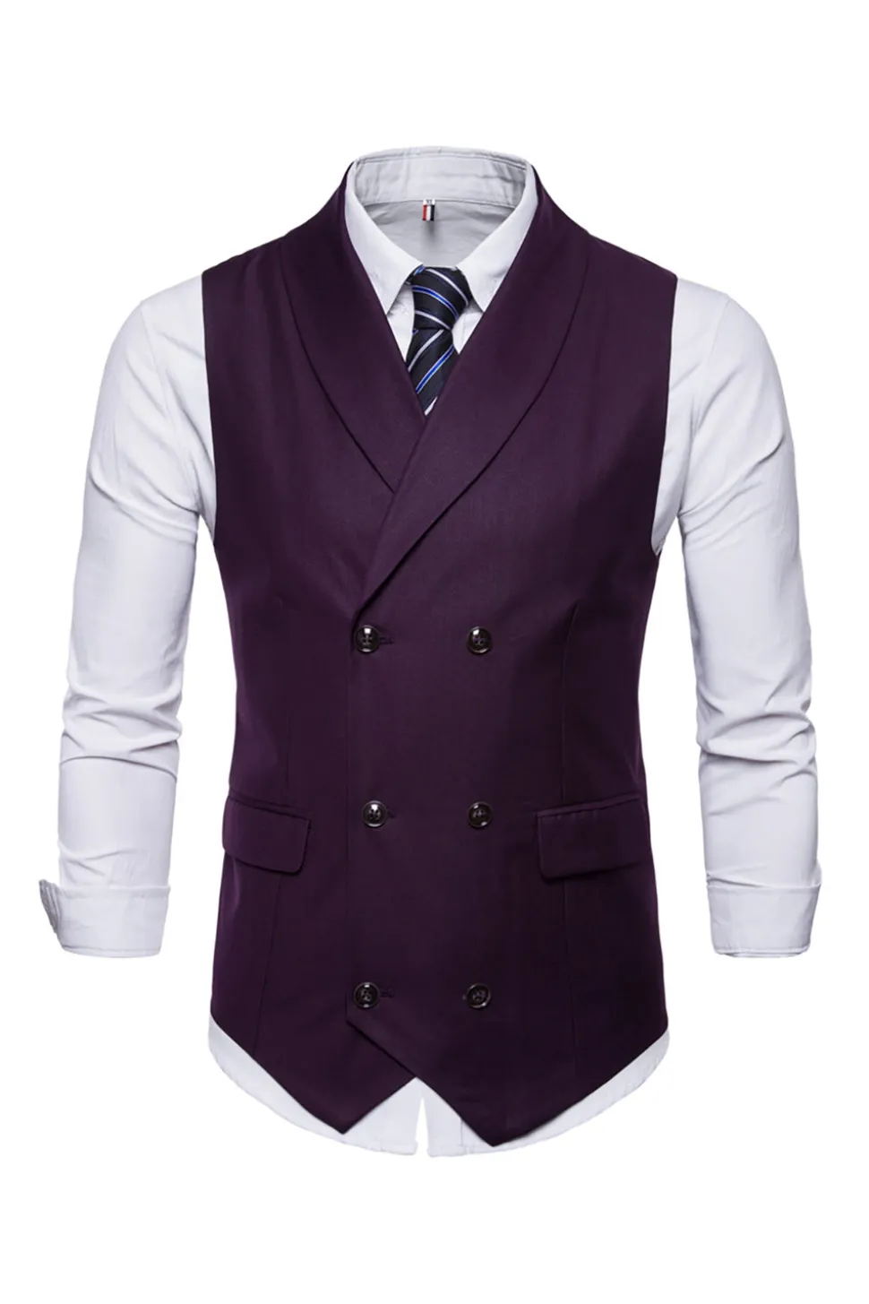 Colete de terno masculino duplo peito preto