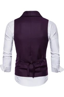Colete de terno masculino duplo peito preto