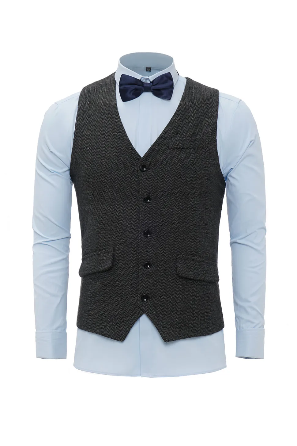 Colete de terno masculino preto