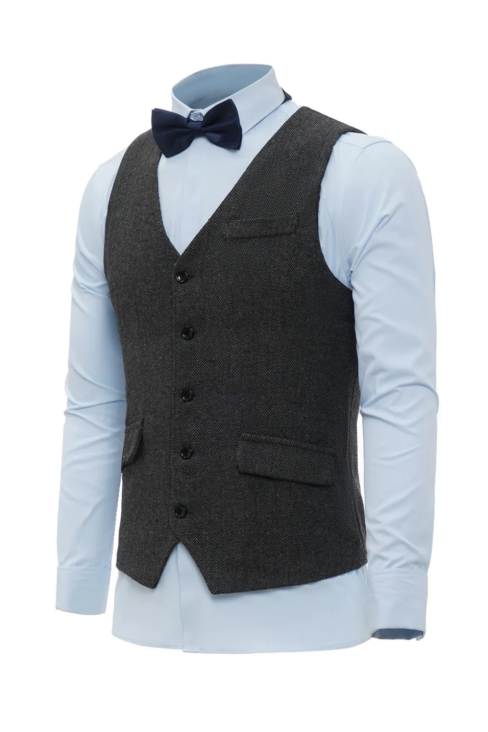 Colete de terno masculino preto