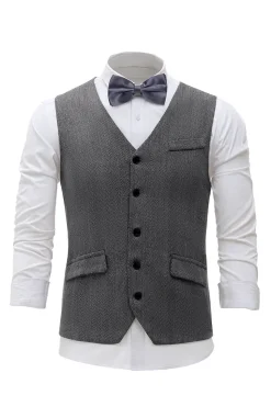 Colete de terno masculino preto