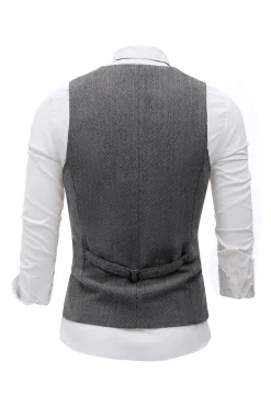Colete de terno masculino preto