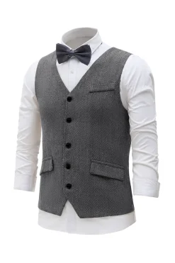 Colete de terno masculino preto