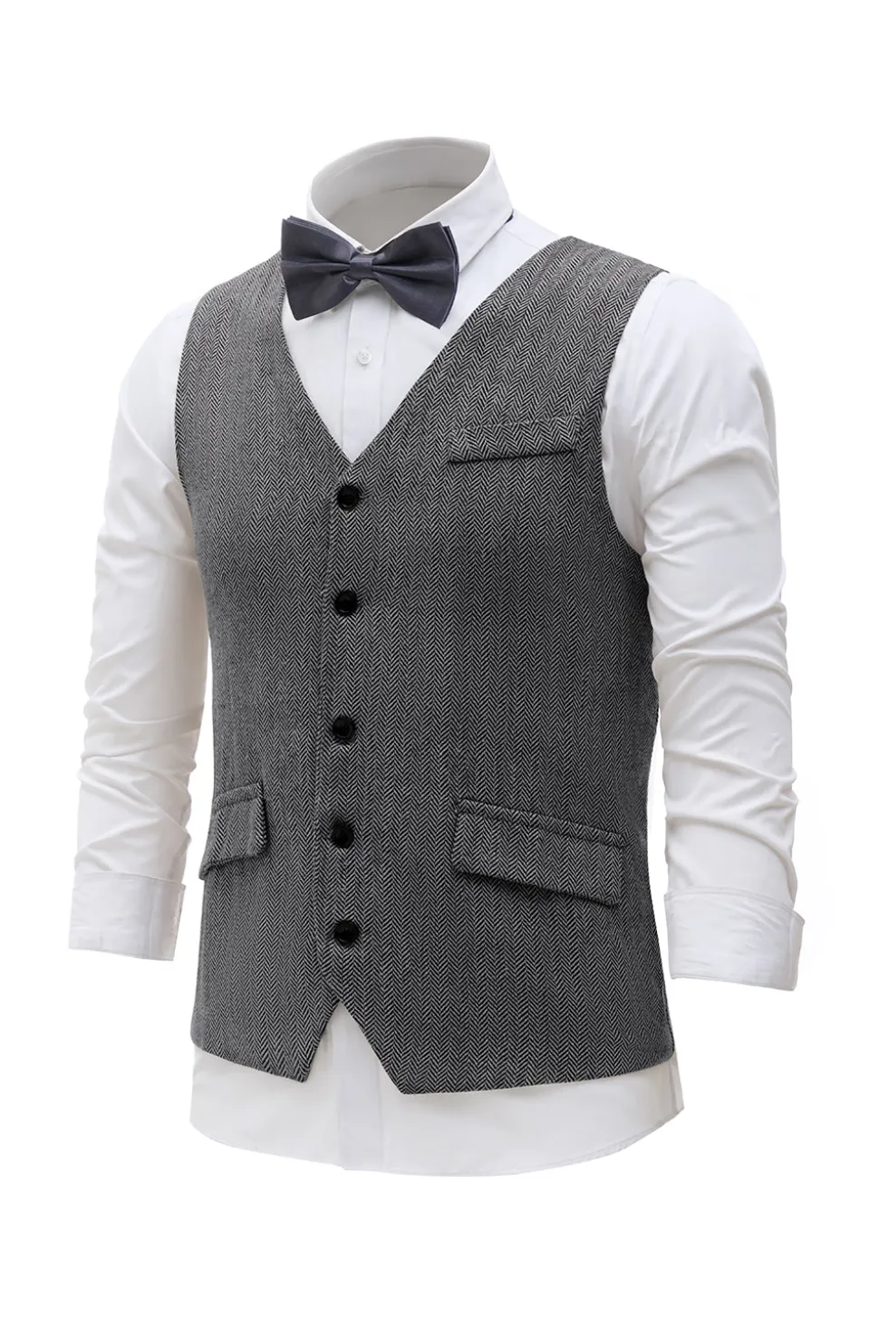 Colete de terno masculino preto