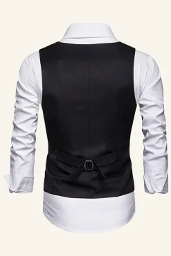 Colete de Terno Peito Único Preto