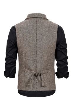 Colete masculino castanho