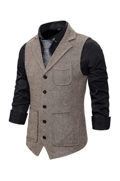 Colete masculino castanho