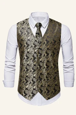 Colete Masculino Peito Único Dourado