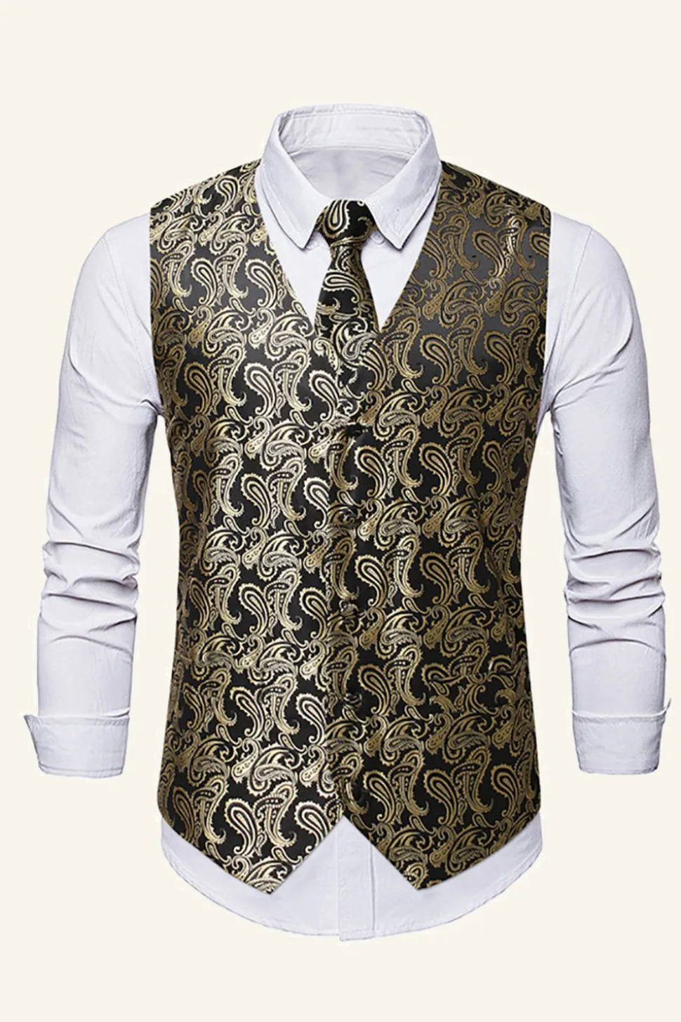 Colete Masculino Peito Único Dourado