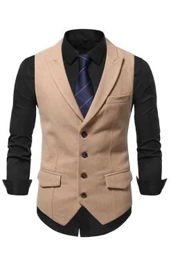 Colete masculino peito único Khaki