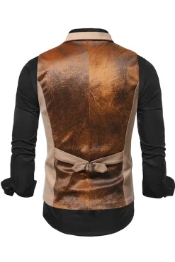 Colete masculino peito único Khaki