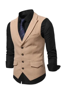 Colete masculino peito único Khaki