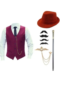 Colete Masculino Preto com Conjunto de Acessórios
