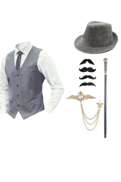 Colete Masculino Preto com Conjunto de Acessórios