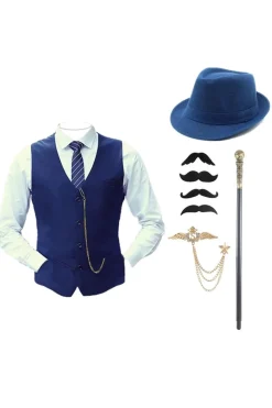 Colete Masculino Preto com Conjunto de Acessórios